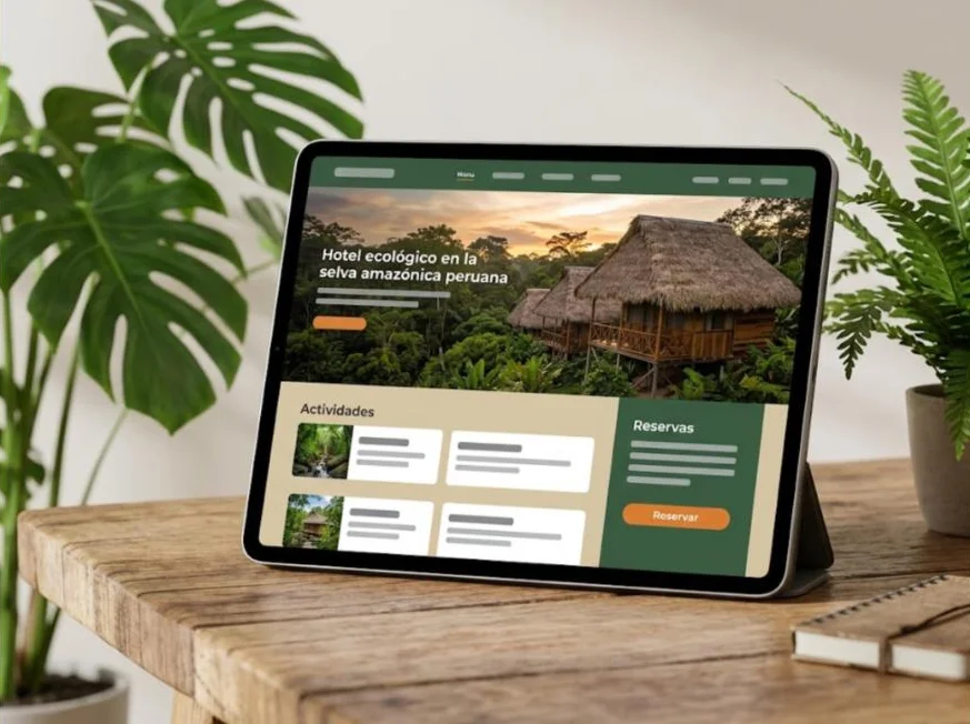Diseño de muestra de página web para un hotel ecológico en la selva